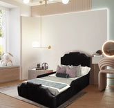 Arnold Kids Bed Plush Velvet with Safety Siderails