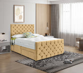 Dreamscape Divan Bed 54 inch Headboard Matching Buttons 1 Drawer Chesterfield Design Plush