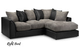 Biyana Modern Jumbo & Faux Leather Fabric RHF Corner Sofa