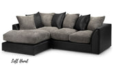 Biyana Modern Jumbo & Faux Leather Fabric LHF Corner Sofa