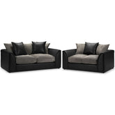 Biyana Modern Jumbo & Faux Leather Fabric 3+2 Seater Sofa