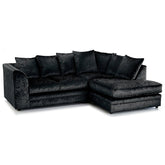 Canolo Luxury RHF Corner Chaise Crush Velvet Sofa