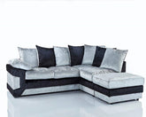 Dennata Modern Crush Velvet Corner Sofa RHF