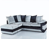 Dennata Modern Crush Velvet Corner Sofa LHF
