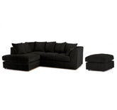 Canolo Luxury Jumbo Cord RHF Corner Sofa with Footstool