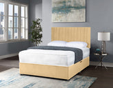 Naptime Divan Bed 54 inch Headboard Lined Design Plush