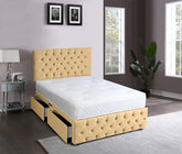 Serenova Divan Bed 24 inch Headboard Diamante Buttons 2 Drawers Chesterfield Design Plush