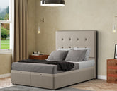 Darlington Ottoman Bed Floor Standing Headboard Matching Buttons Malham Weave