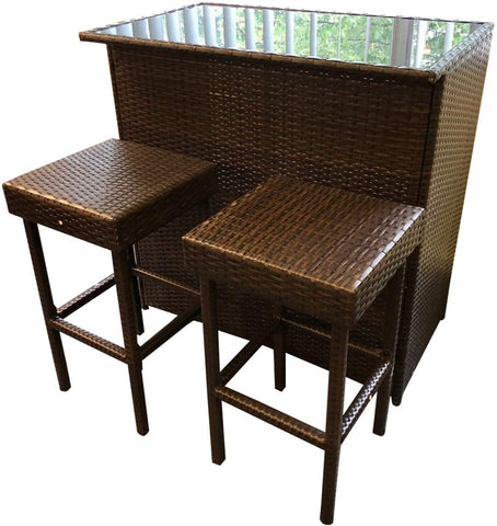 Garden Bar with 2 Stools