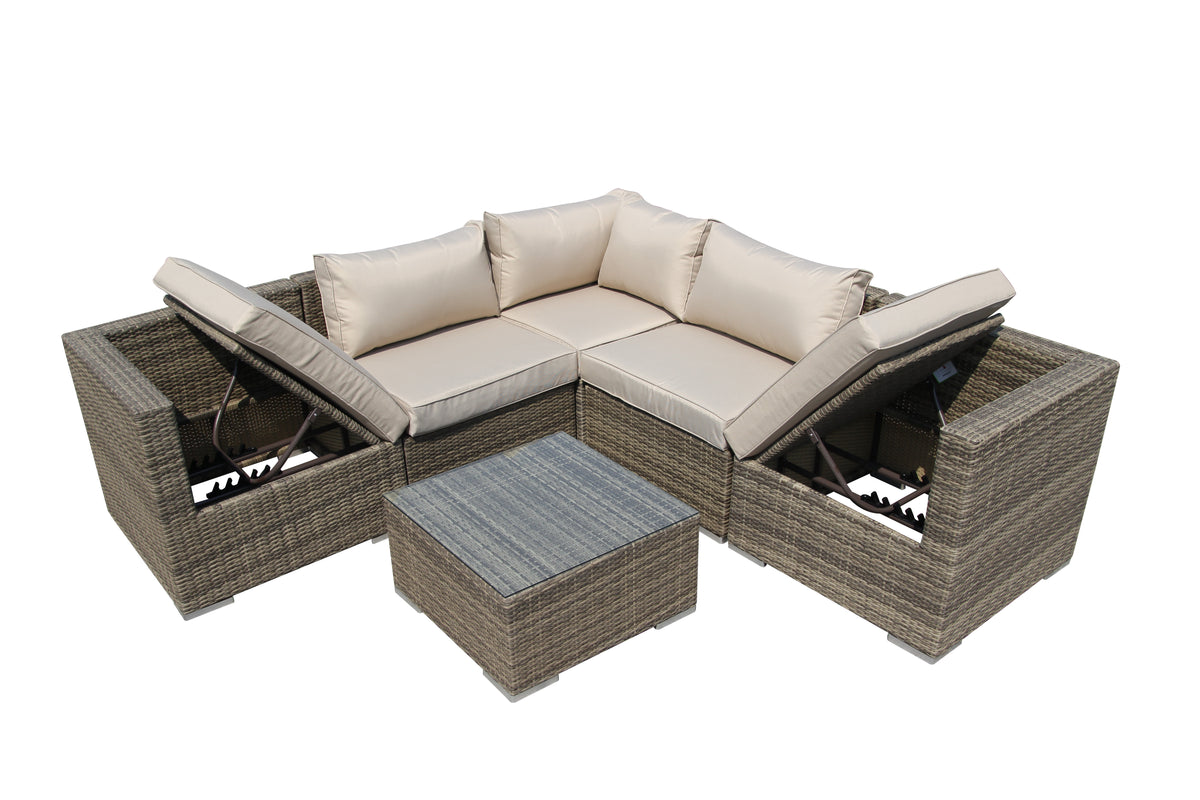 Longria 5 Seater Set with Open Corners