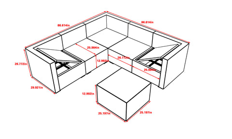 Longria 5 Seater Set with Open Corners