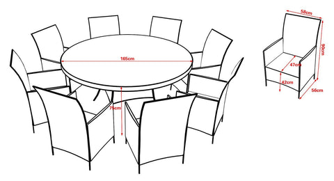 Westfield 8 Seater Set with Round Table