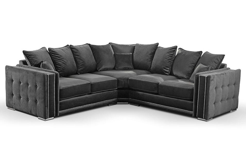 Alexa 2c2 Black Plush Sofa