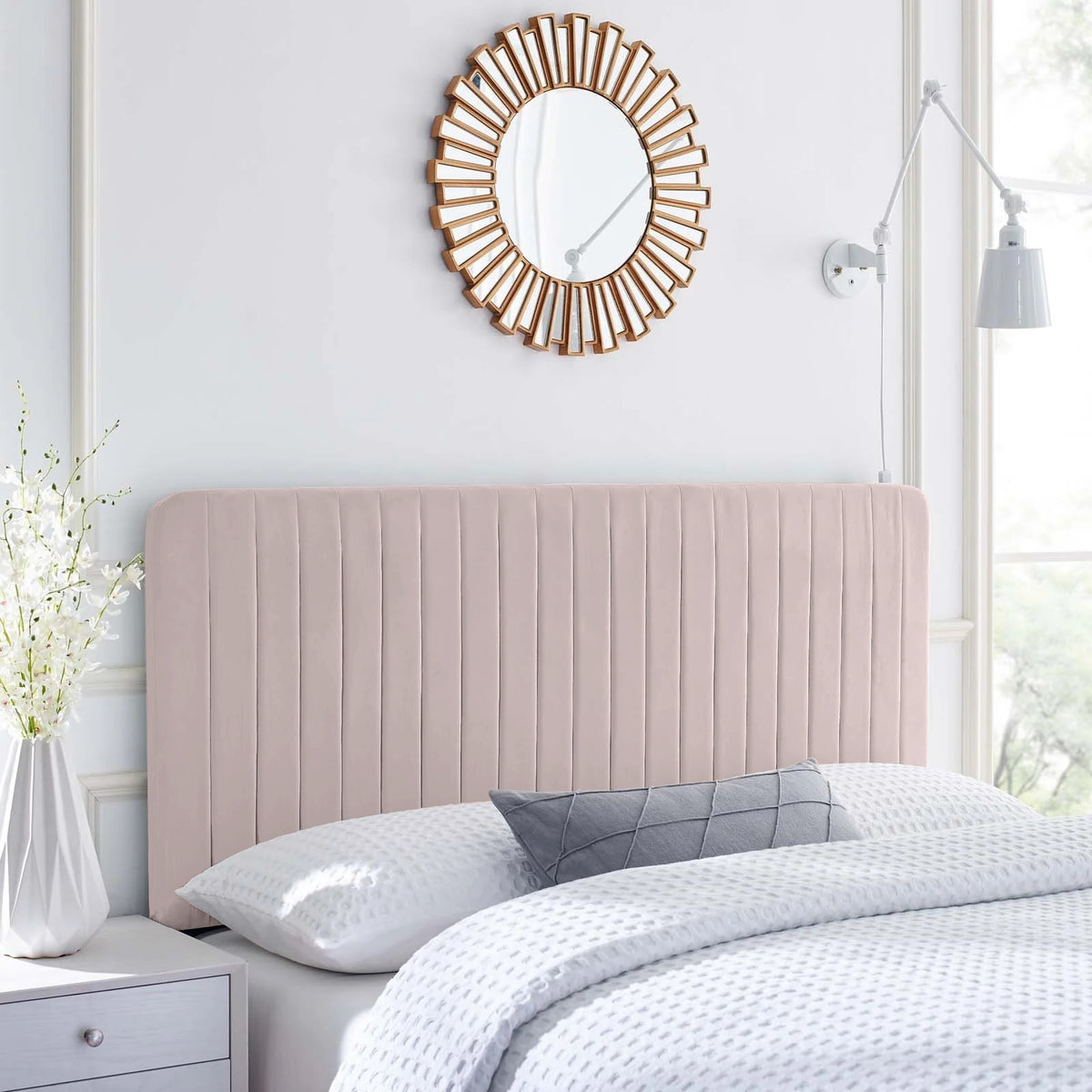 Aurora Plush 26 inch Strutted Headboard