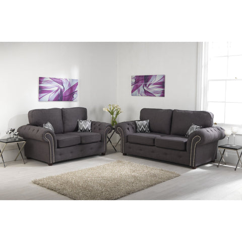 Benson Chenille Grey Sofa 3+2 Seater