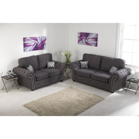 Benson Chenille Grey Sofa 3+2 Seater