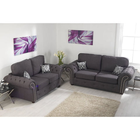 Benson Chenille Grey Sofa 3+2 Seater