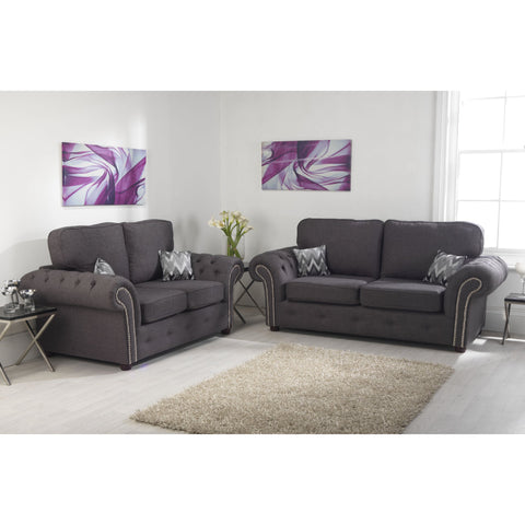 Benson Chenille Grey Sofa 3+2 Seater