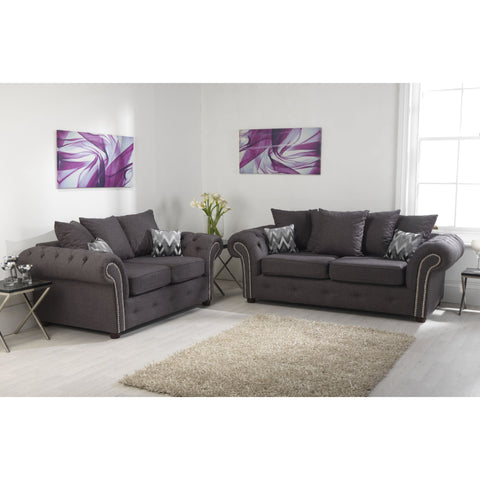 Benson Chenille Grey Sofa 3+2 Seater