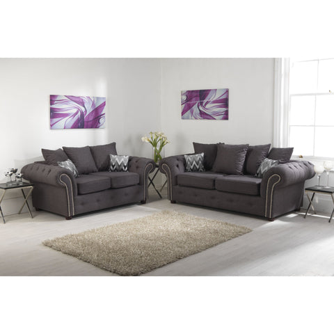 Benson Chenille Grey Sofa 3+2 Seater