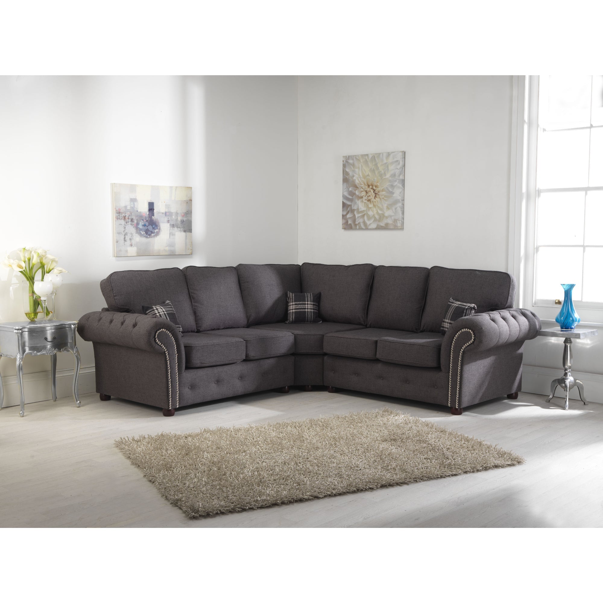 Benson Chenille Grey Sofa 2c2