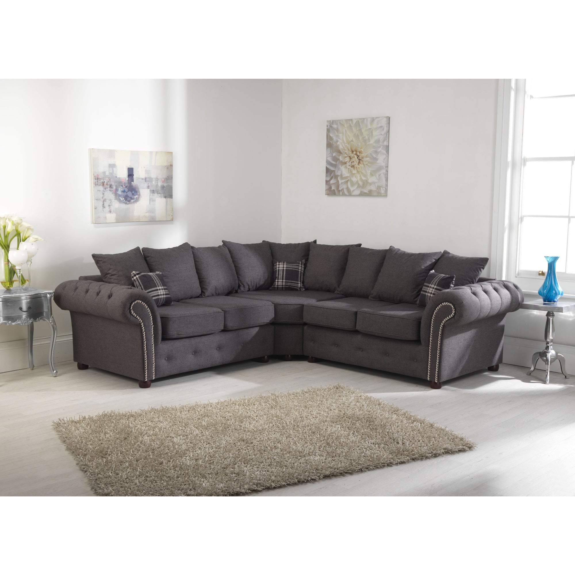 Benson Chenille Grey Sofa 2c2