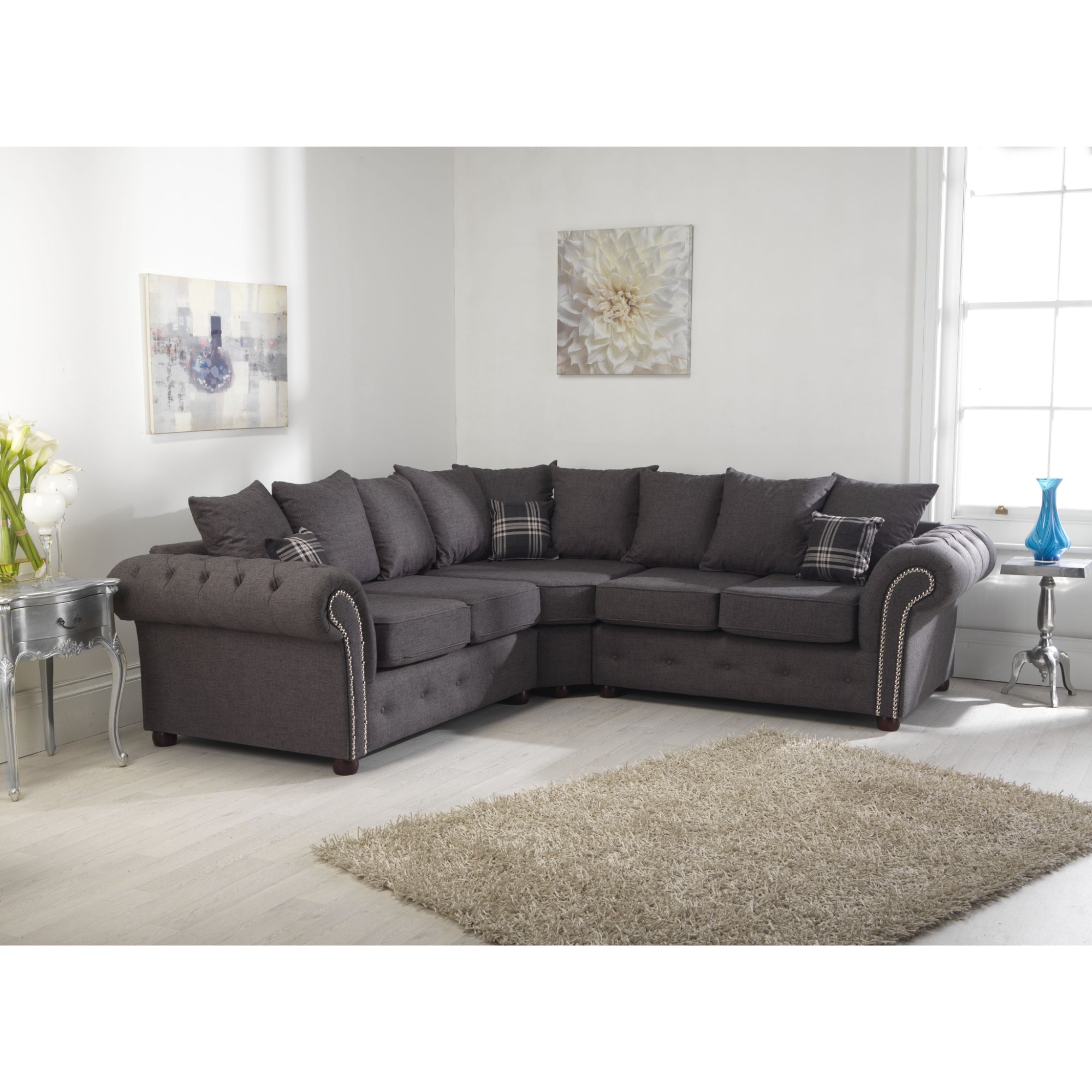 Benson Chenille Grey Sofa 2c2