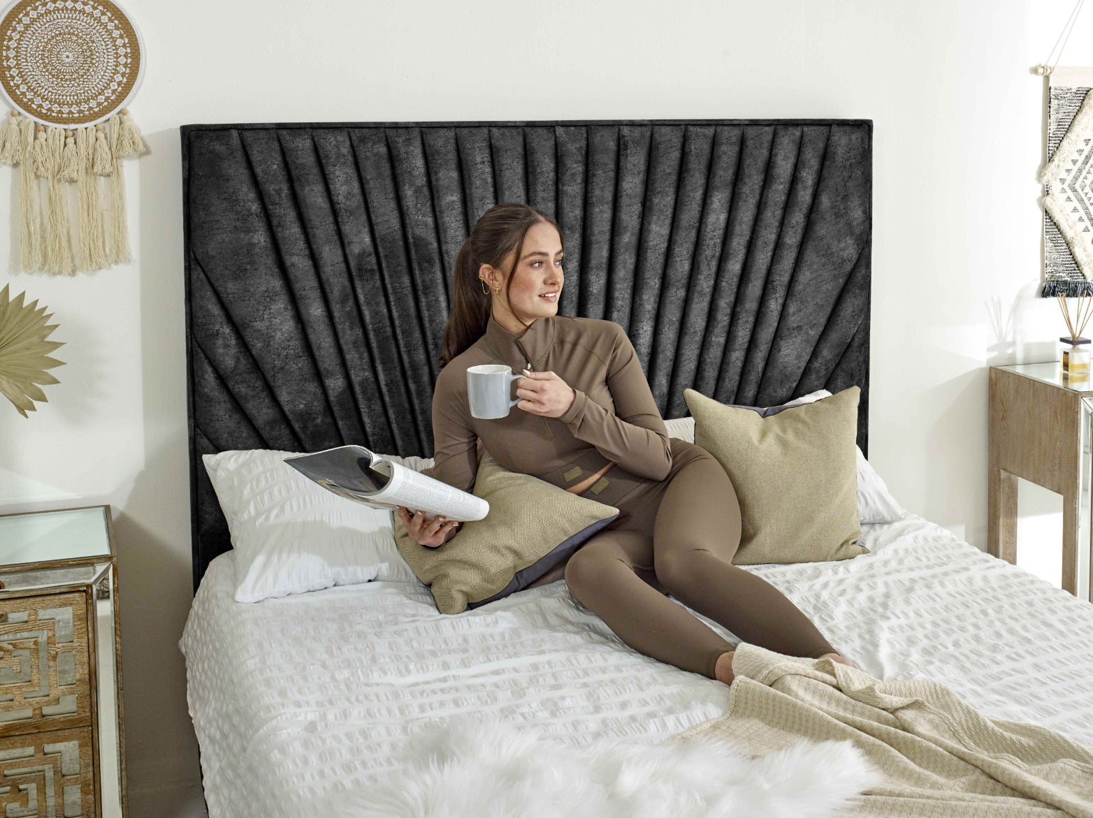Dawn Marble Fabric Bed Frame
