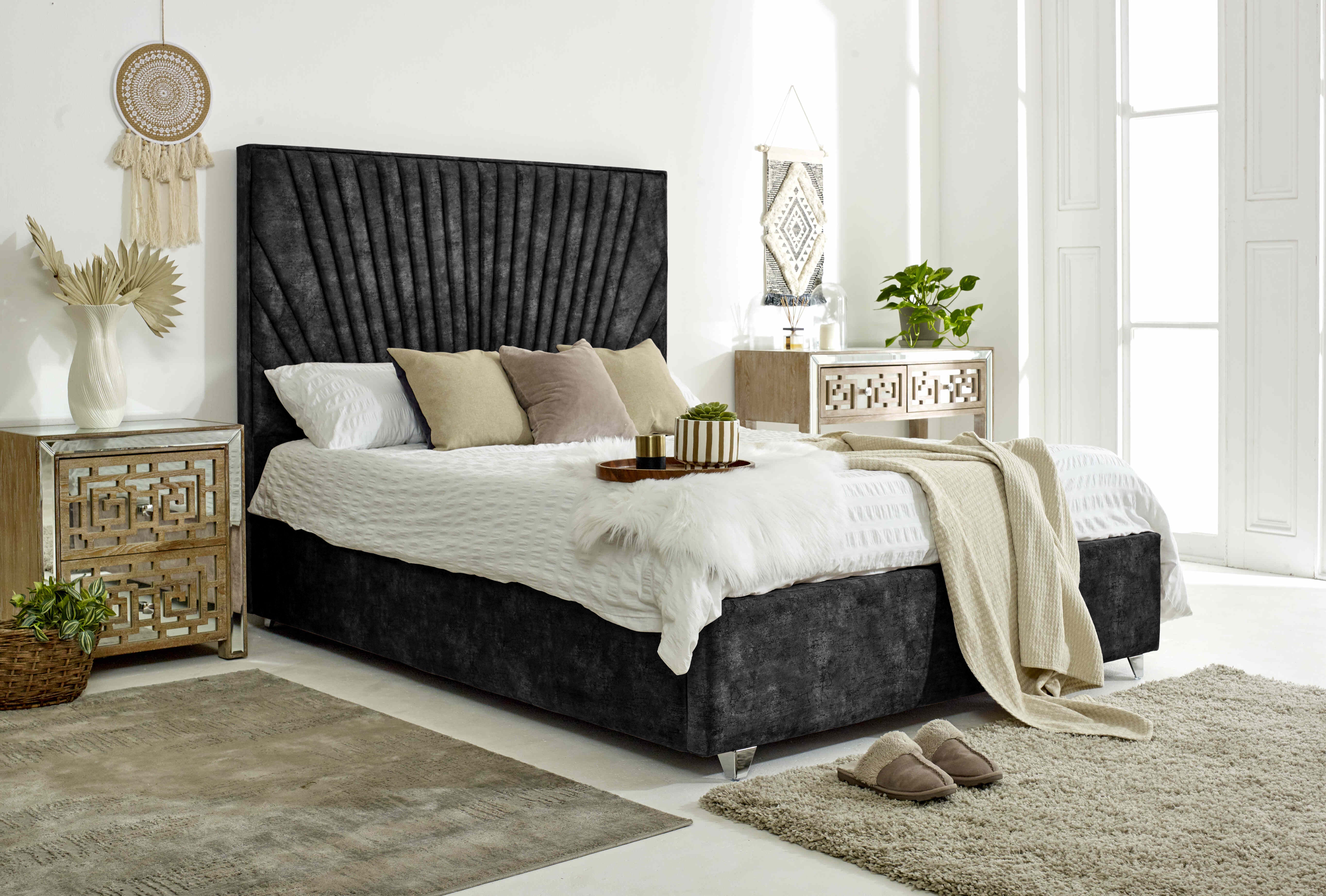 Dawn Marble Fabric Bed Frame
