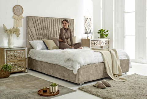Dawn Marble Fabric Bed Frame