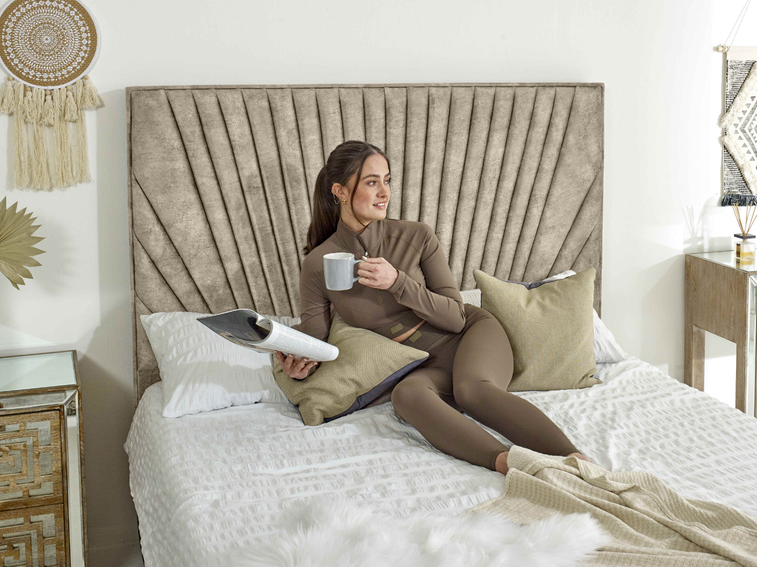 Dawn Marble Fabric Bed Frame