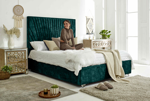 Dawn Marble Fabric Bed Frame