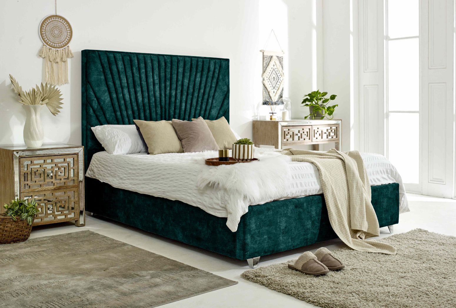 Dawn Marble Fabric Bed Frame