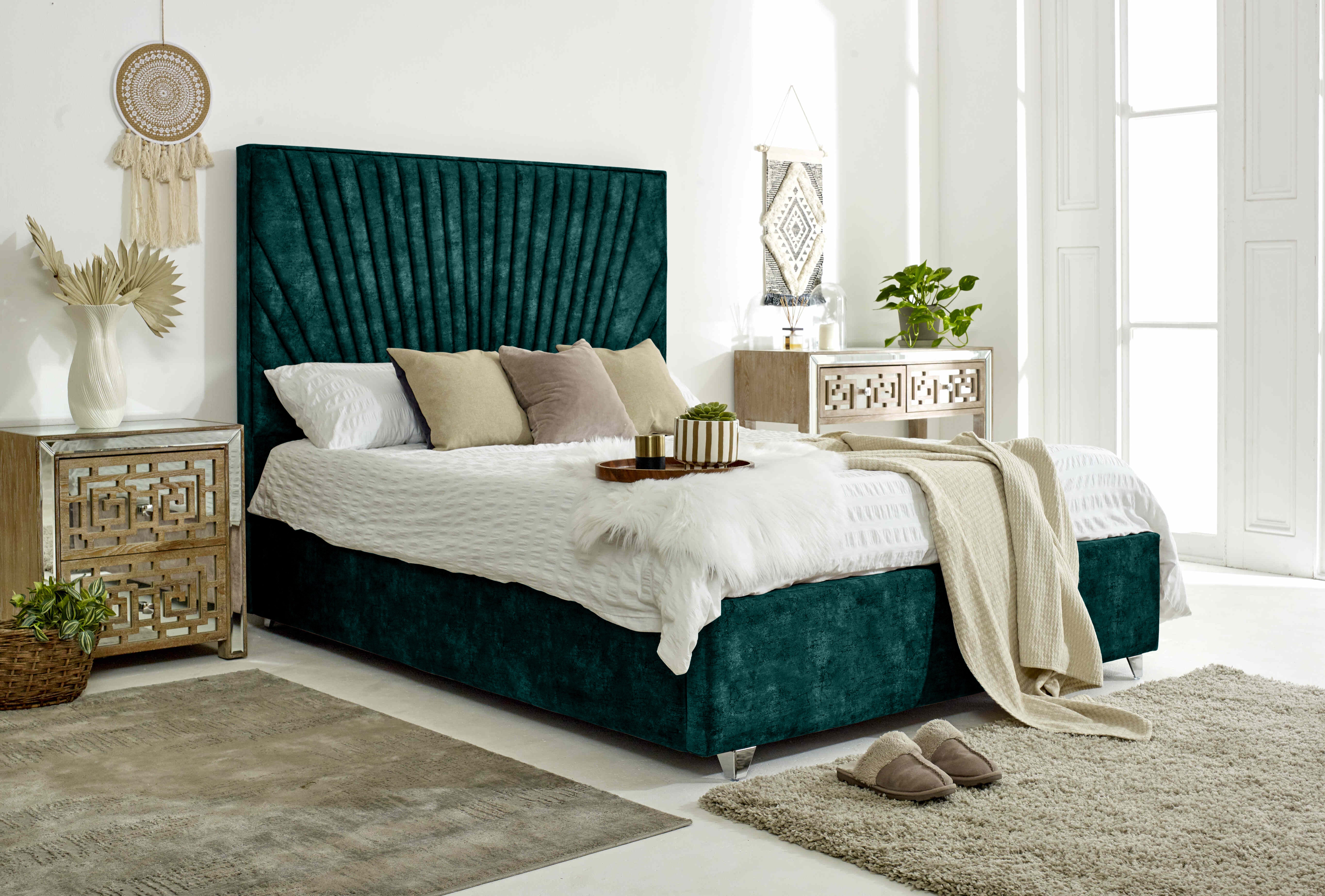 Dawn Marble Fabric Bed Frame