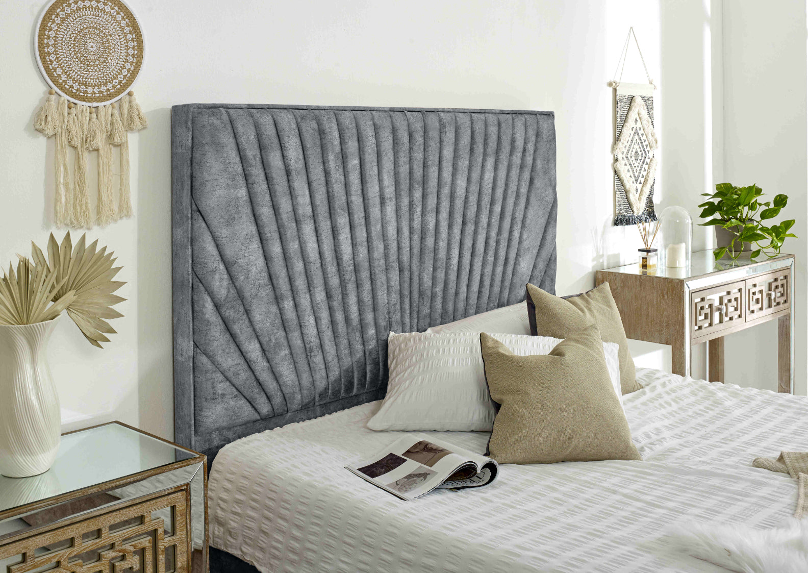 Dawn Marble Fabric Bed Frame