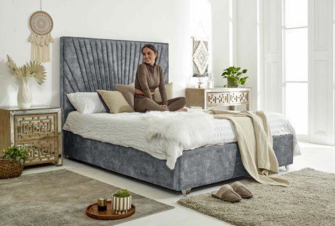 Dawn Marble Fabric Bed Frame