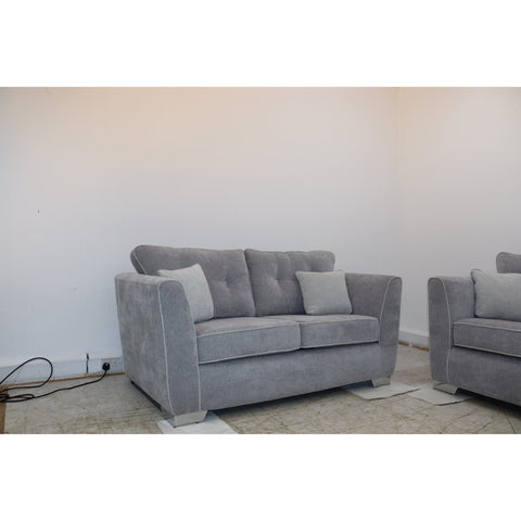 Denton Chenille Grey Sofa Full Back 3+2 Seater