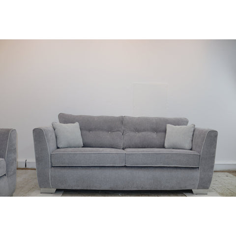 Denton Chenille Grey Sofa Full Back 3+2 Seater