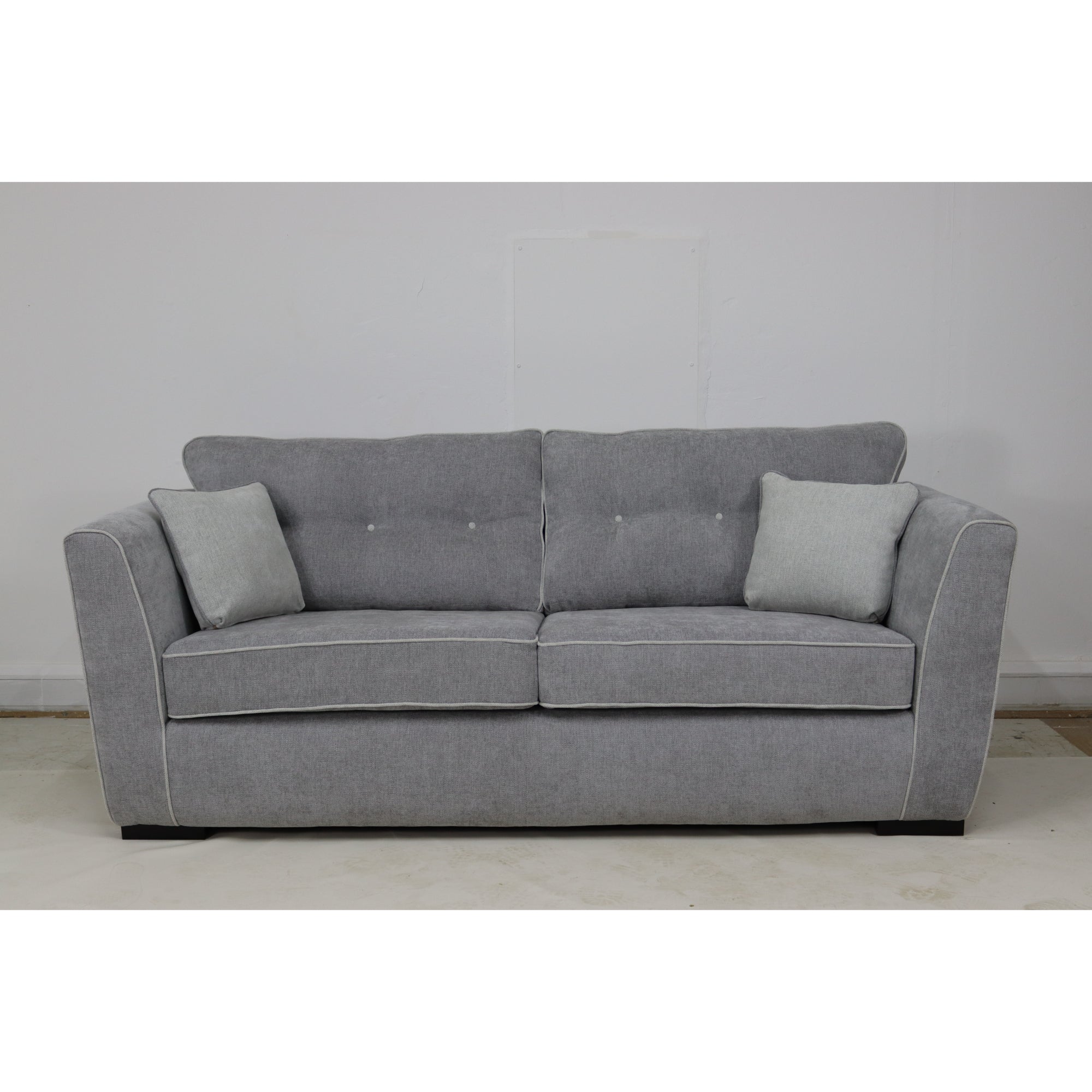 Denton Chenille Grey Sofa Full Back 3+2 Seater