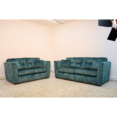 Denton Milano Teal Sofa Full Back 3+2 Seater