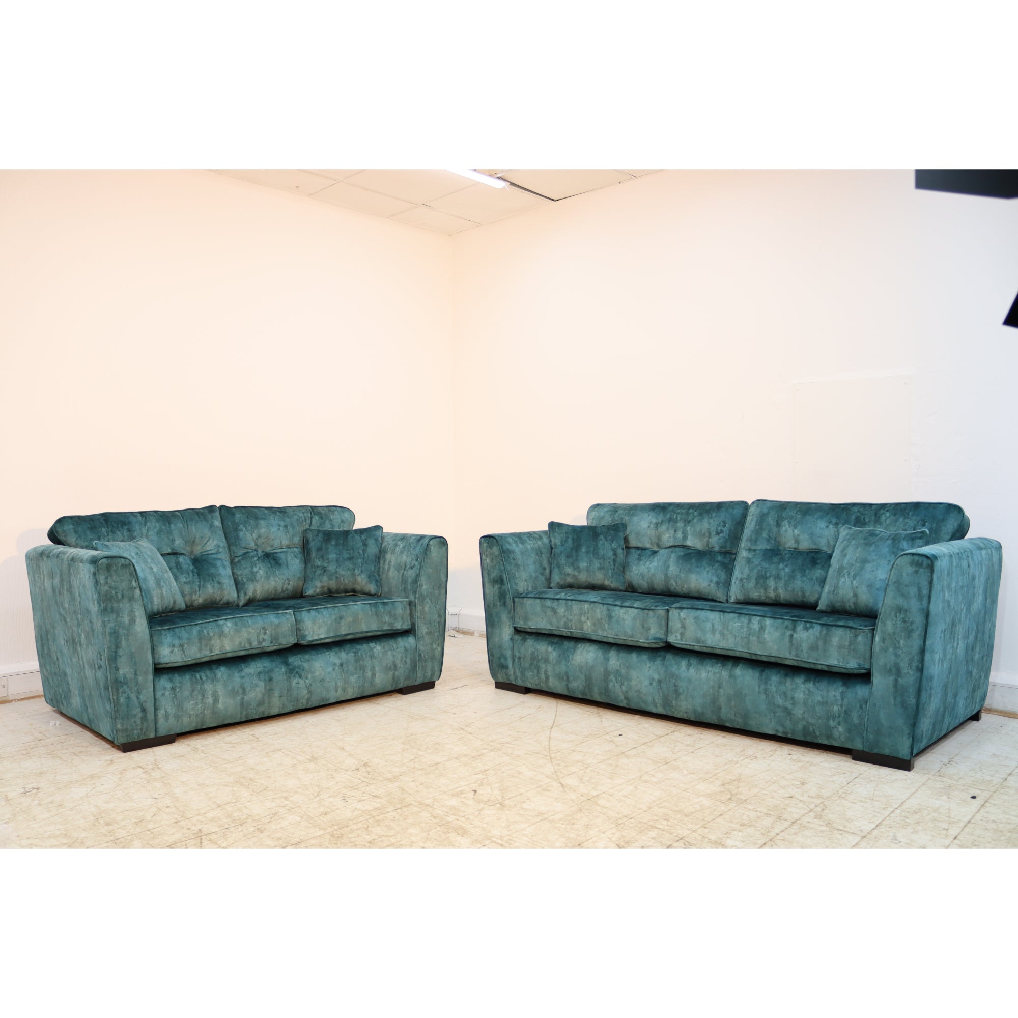 Denton Milano Teal Sofa Full Back 3+2 Seater