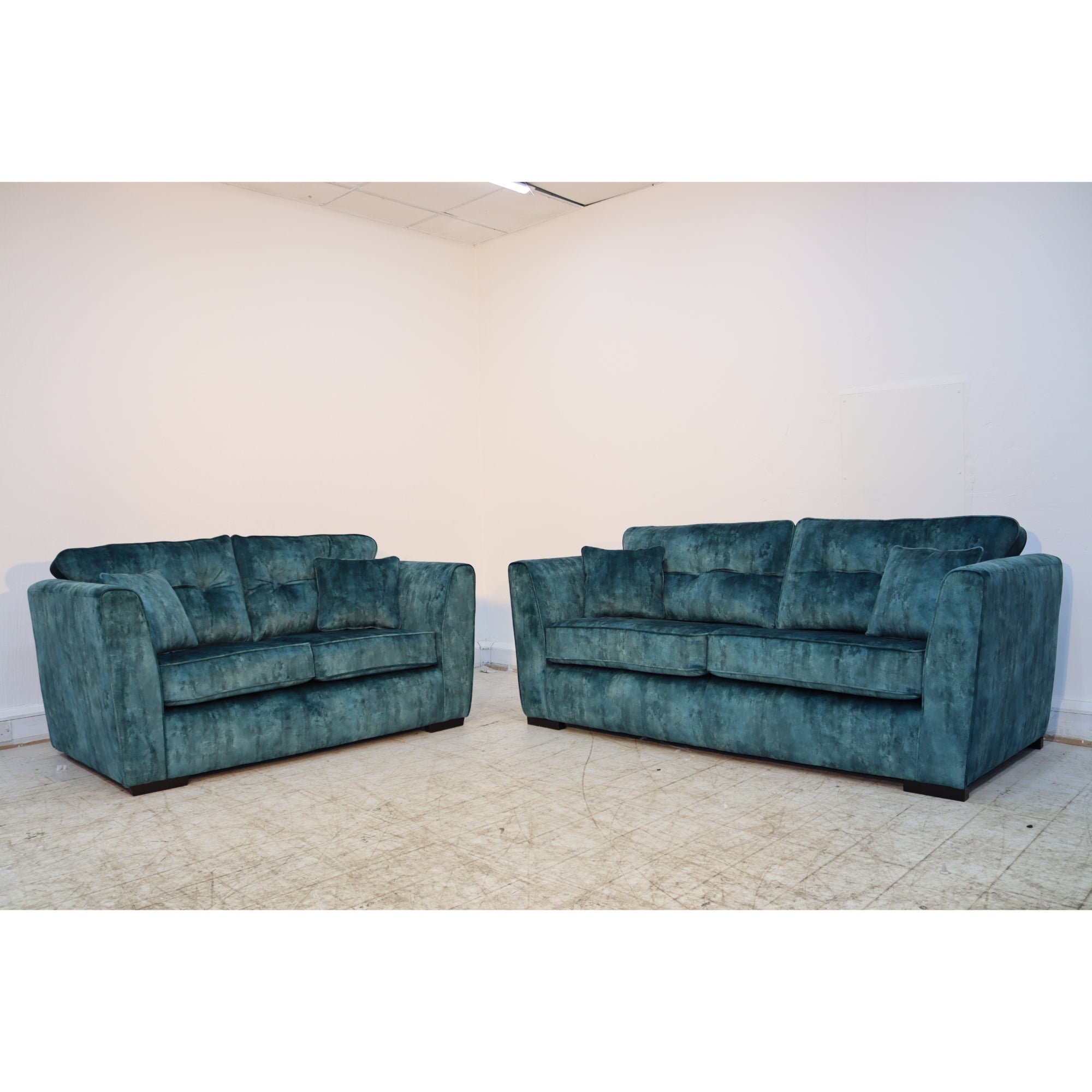 Denton Milano Teal Sofa Full Back 3+2 Seater