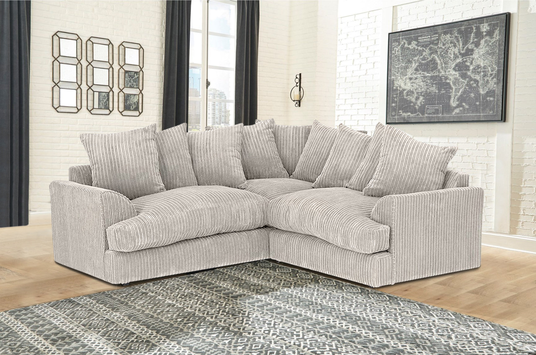 Florexa Modern Jumbo Cord Corner Sofa