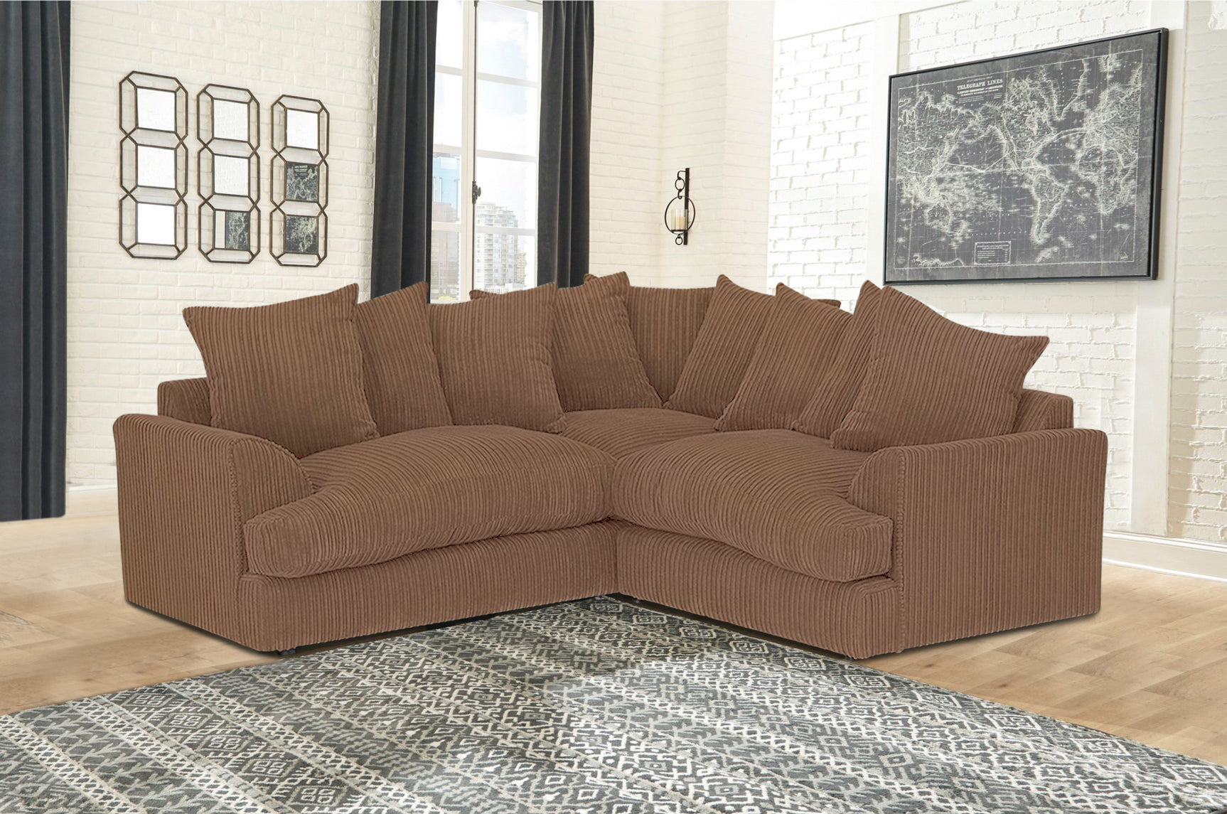 Florexa Modern Jumbo Cord Corner Sofa
