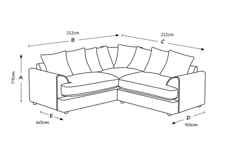 Florina 2c2 Modern Jumbo Cord Corner Sofa