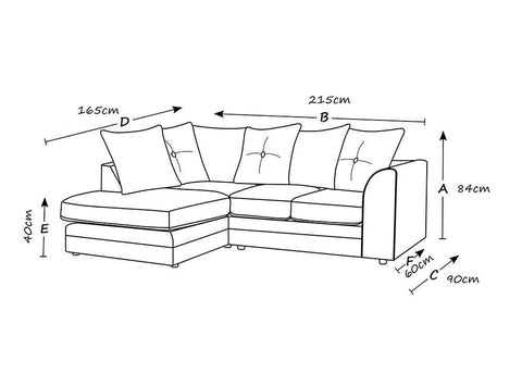 Mirana Modern Plush Velvet Corner LHF Sofa