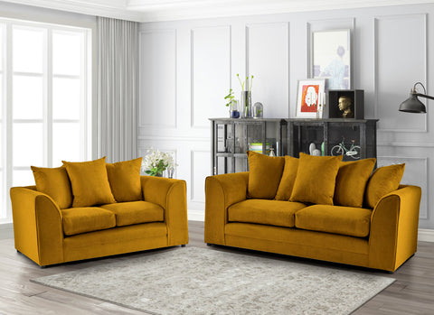 Mirana Modern Plush Velvet 3 Plus 2 Sofa Set