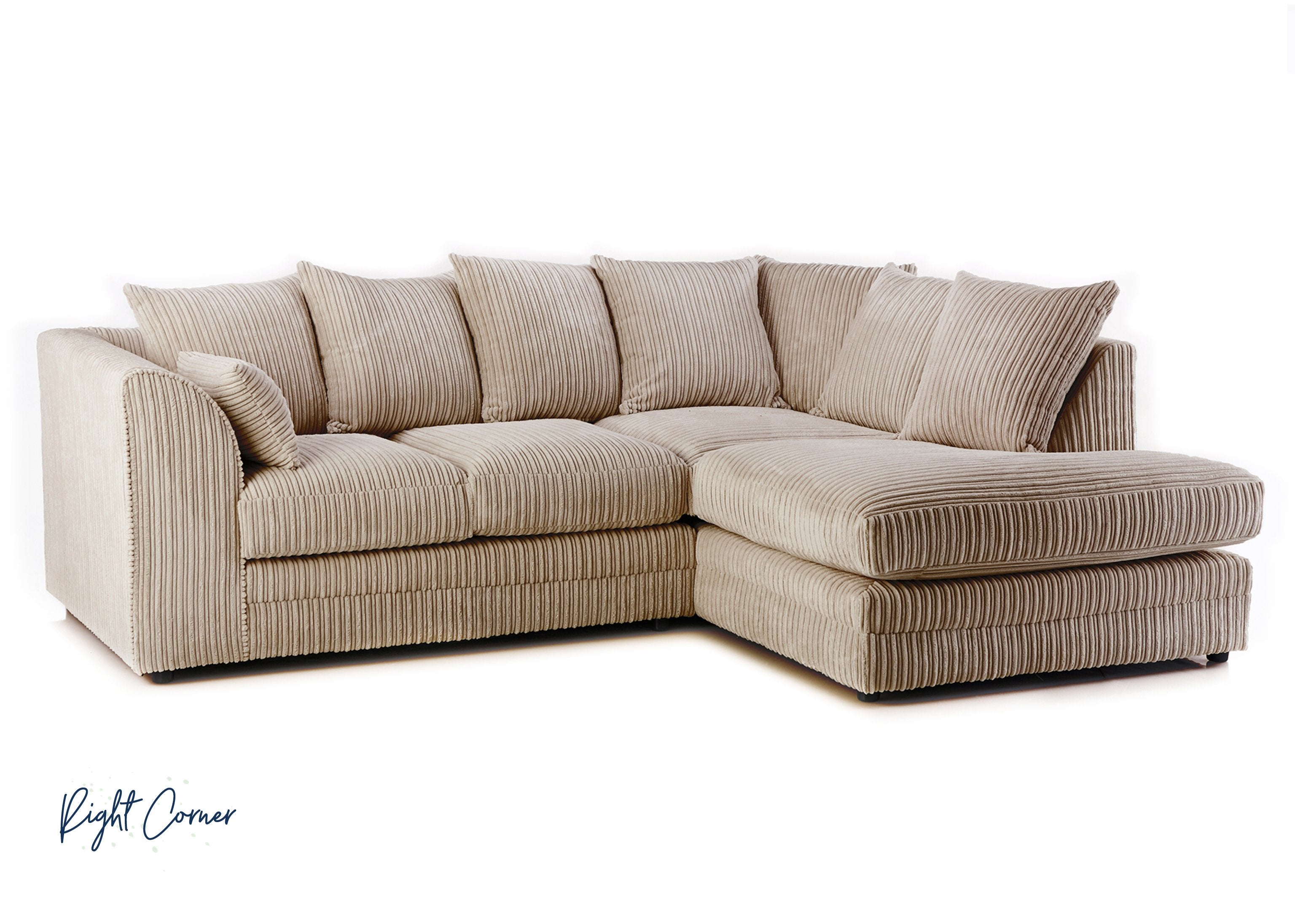Canolo Luxury RHF Corner Chaise Jumbo Cord Sofa