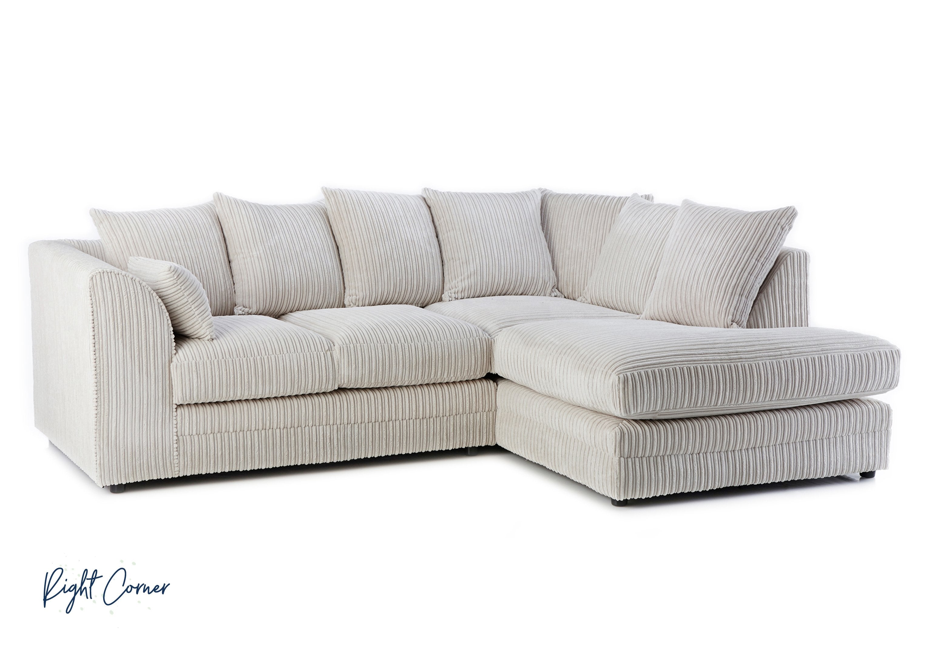 Canolo Luxury RHF Corner Chaise Jumbo Cord Sofa