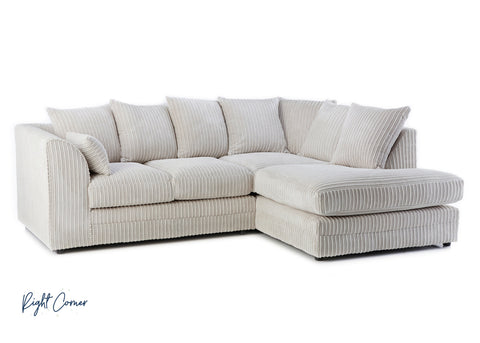 Canolo Luxury RHF Corner Chaise Jumbo Cord Sofa